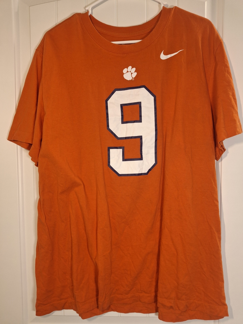 Nike Clemson Orange Men’s Graphic Number 9 Shirt Travis Etienne